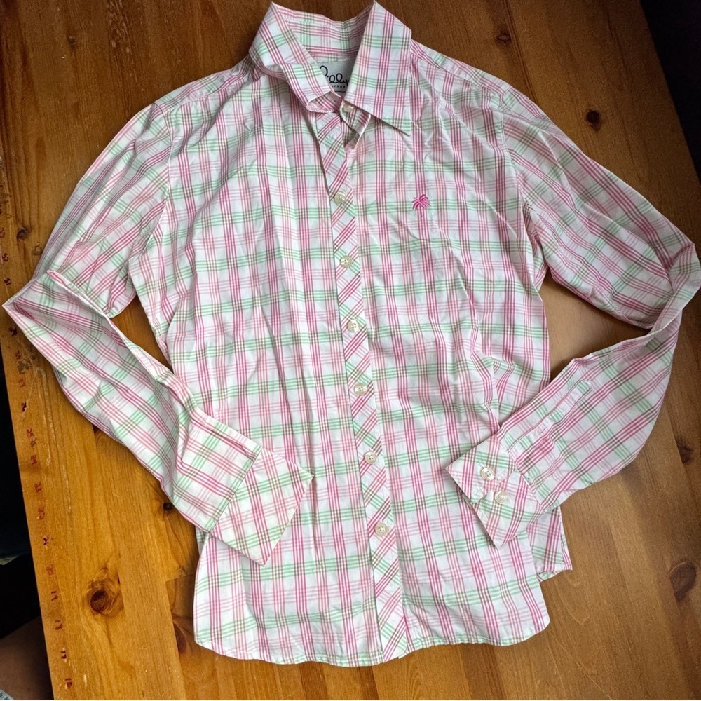 Lilly Pulitzer vintage plaid button down blouse size 2